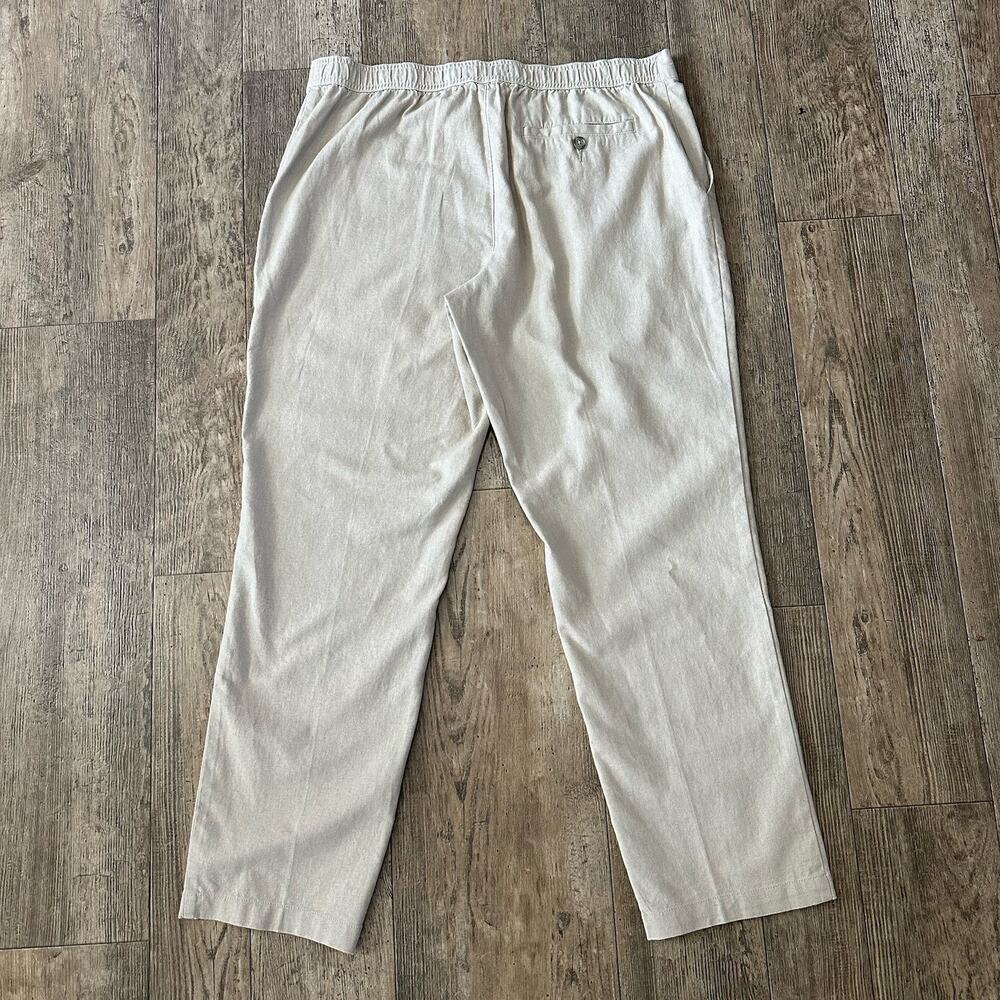 Marc Anthony Luxury Mens Size 36x30 Beige Tan Linen Blend Casual Chino Pants - Picture 2 of 10